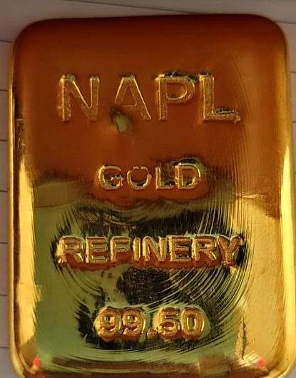 AP Jewellers 999.9 fine gold bar, refined and certified