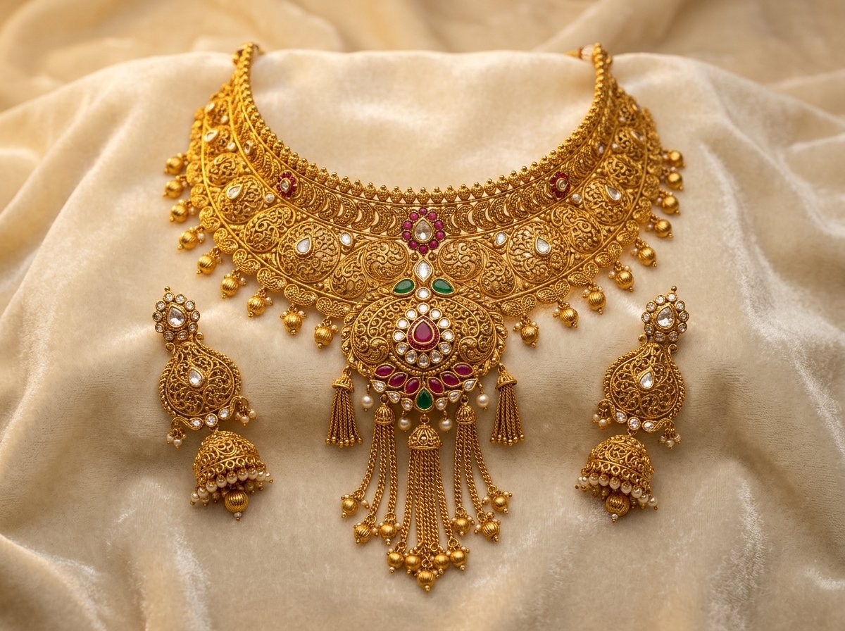 Royal 22K Gold Bridal Choker